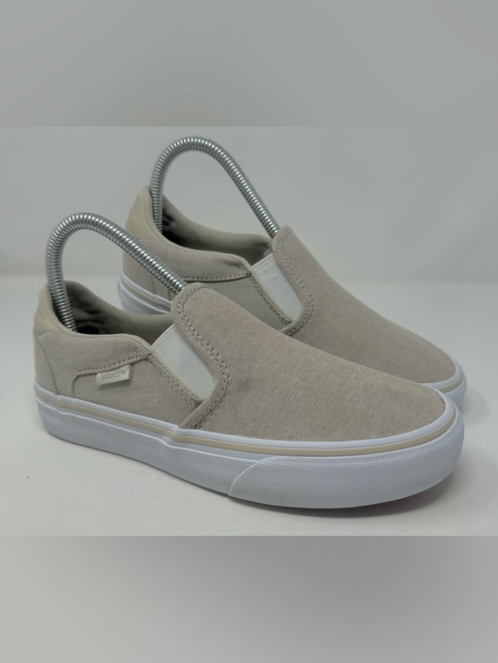Vans Asher Deluxe Comfort Slip On Canvas in Grey/Sand (Cleaned & Refreshed)